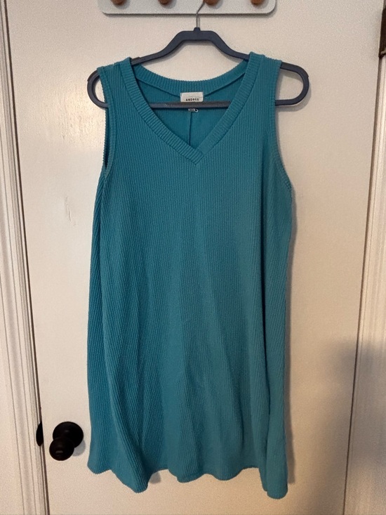 ANDREE BY UNIT Dresses & Skirts - ANDREE BY UNIT Teal Ribbed V-Neck Sleeveless Tunic